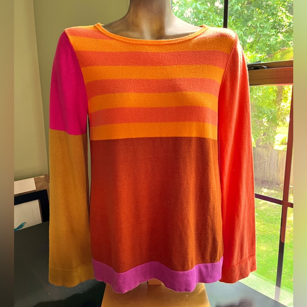 Isaac Mizrahi x Target Colorblock Orange/Yellow/Pink Sweater - Adult Size Large